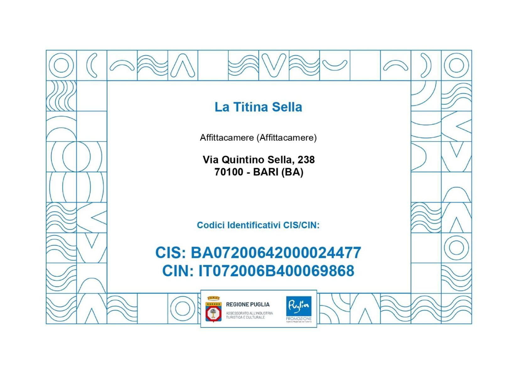 La Titina Sella Hotel Bari Bagian luar foto